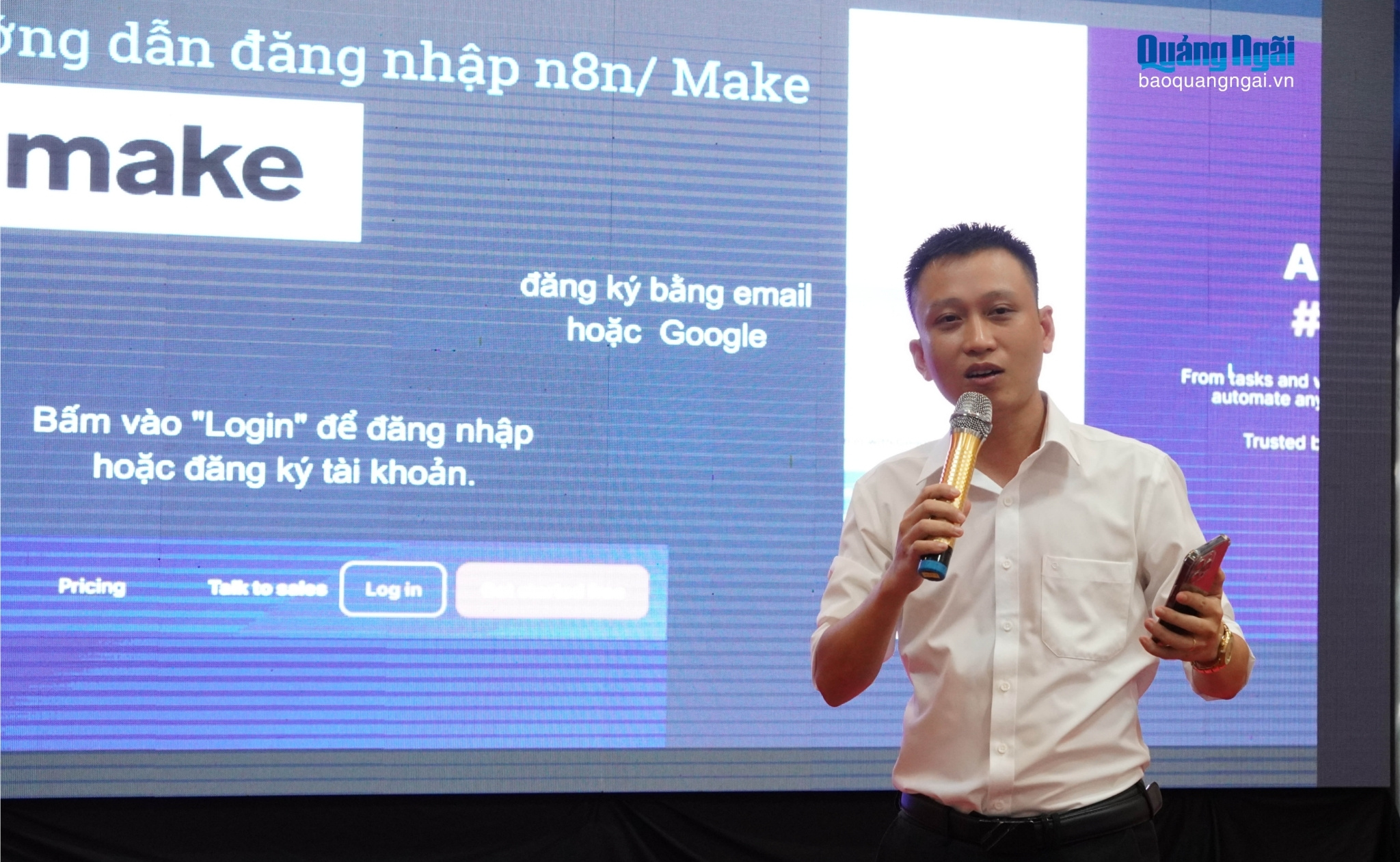 Báo cáo viên hướng dẫn ứng dụng AI trong công tác xúc tiến đầu tư, thương mại và du lịch.